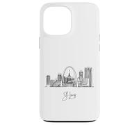 St. Louis Missouri Skyline Viajes Souvenirs Negro Paisaje urbano Carcasa para iPhone 13 Pro Max