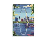 St Louis Missouri Travel The Gateway Arch National Wall Art Paintings Canvas Prints Poster Artwork for Living Bedroom Bathroom Office Home Decor 12x18inch (30x45cm)