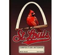St. Louis Notebook | Wide Ruled Vintage Composition Book With Cardinal Bird and Baseball Bat | Great Gift For Boys, Students, Teachers and Sports Fans