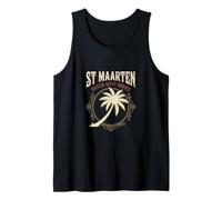 St Maarten Holandés Tortuga de Las Indias Occidentales San Martín Vintage Camiseta sin Mangas