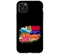 St. Maarten Retro Caribbean Vintage Island Recuerdo avión Carcasa para iPhone 11 Pro MAX
