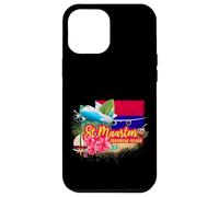 St. Maarten Retro Caribbean Vintage Island Recuerdo avión Carcasa para iPhone 12 Pro MAX