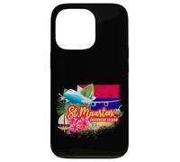 St. Maarten Retro Caribbean Vintage Island Recuerdo avión Carcasa para iPhone 13 Pro