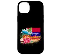 St. Maarten Retro Caribbean Vintage Island Recuerdo avión Carcasa para iPhone 14 Plus