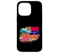 St. Maarten Retro Caribbean Vintage Island Recuerdo avión Carcasa para iPhone 14 Pro MAX