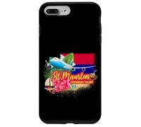 St. Maarten Retro Caribbean Vintage Island Recuerdo avión Carcasa para iPhone 7 Plus/8 Plus