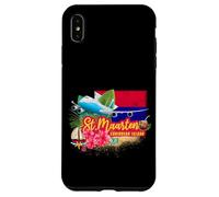 St. Maarten Retro Caribbean Vintage Island Recuerdo avión Carcasa para iPhone XS MAX