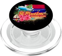 St. Maarten Retro Caribbean Vintage Island Recuerdo avión PopSockets PopGrip para MagSafe
