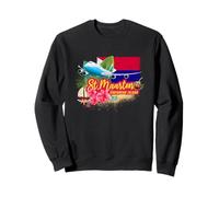 St. Maarten Retro Caribbean Vintage Island Recuerdo avión Sudadera