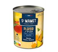 ST MAMET - Delicia de fruta Ssa melocotón pera piña 4/4 825 g - 4 unidades - Se vende en un set