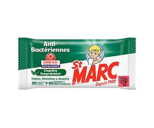 St Marc Lingettes Nettoyantes Désinfectantes et Antibactériennes - 40 Lingettes Extra-Larges