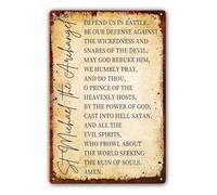 St Michael Prayer Tin Sign 12x8 Inch