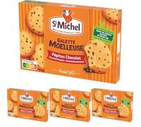 St Michel - Galette húmeda con pepitas de chocolate - Formato de bolsillo - Envase de 180 g (Paquete de 4)