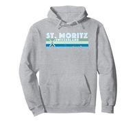 St Moritz - Figura de esquí de St Moritz retro vintage Sudadera con Capucha
