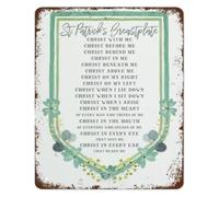 St Patrick Breastplate Tin Sign Christ With Me Before Behind Decor 12x8 Inch