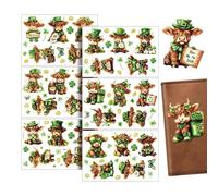 St Patrick Cow Decals - Festive Cartoon Graphics for Celebration | Reusable Green PVC Adhesive Art with Theme Charm & Easy Peel Stick Action for Notebook, Computadora, Water Bottle and Diary