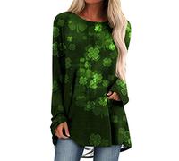 St Patrick Day - Camiseta de manga larga con cuello redondo para mujer, D, M