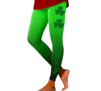 St Patrick Day Disfraz Mujer Casual Fashion St Patrick Print Sport Leggings Casual Yoga Leggings, Verde oscuro., L