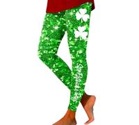 St Patrick Day Disfraz Mujer Casual Fashion St Patrick Print Sport Leggings Casual Yoga Leggings, verde, L