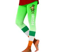 St Patrick Day Disfraz Mujer Casual Fashion St Patrick Print Sport Leggings Casual Yoga Leggings, Verde claro., L