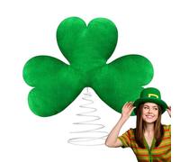 St Patrick Day Tree Topper, Green Plush Metal Spiral Lucky Tree Decor, 11.81x11.02in Irish Themed Topper Decoration, Perfect for Women, Men and Kids, Festive Holiday Home Accent