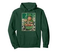 St Patrick Funny Leprechaun Lucky Chinese Ramen Hombres Mujeres Sudadera con Capucha