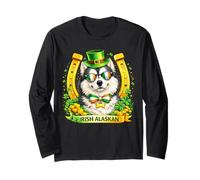 St Patrick’s Day Irish Alaskan Malamute Lucky Shamrock Manga Larga