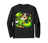 St Patrick’s Day Irish Australian Shepherd Leprechaun Shoe Manga Larga