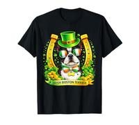 St Patrick’s Day Irish Boston Terrier Lucky Shamrock Camiseta