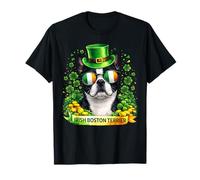 St Patrick’s Day Irish Boston Terrier Lucky Shamrock Camiseta