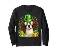 St Patrick’s Day Irish English Springer Spaniel Shamrock Manga Larga