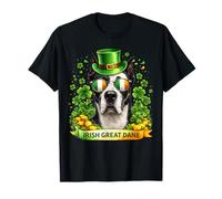 St Patrick’s Day Irish Great Dane Lucky Shamrock Dog Lover Camiseta
