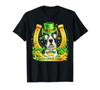 St Patrick’s Day Irish Great Dane Lucky Shamrock Dog Lover Camiseta