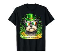 St Patrick’s Day Irish Miniature Schnauzer Lucky Shamrock Camiseta