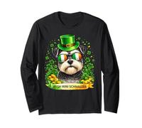 St Patrick’s Day Irish Miniature Schnauzer Lucky Shamrock Manga Larga