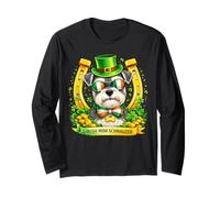 St Patrick’s Day Irish Miniature Schnauzer Lucky Shamrock Manga Larga