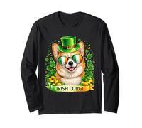 St Patrick’s Day Irish Pembroke Welsh Corgi Lucky Shamrock Manga Larga