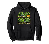 St Patrick’s Day Lucky Construction Trucks Shamrock Coins Sudadera con Capucha
