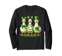 St Patrick’s Day Lucky Ducks Shamrock Clover Green Irish Manga Larga