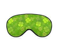 St Patrick_s Day Shamrock Lucky Pattern Sleep Mask Eye Eyepatch Eyeshade con correa elástica Cover Sleeping para hombres, mujeres y niños