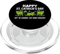 St Patricks Cat Mom Off to Commit Irish Foolery St Catrick PopSockets PopGrip para MagSafe