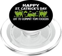 St Patricks Cat Off to Commit Tomfoolery Irish Saint Catrick PopSockets PopGrip para MagSafe