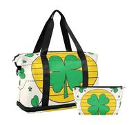 St. Patrick's Clover Green Stars - Bolsa de gimnasio con correa ajustable para el hombro, juego de 2 piezas, estrellas verdes trébol de San Patricio, 1 tamaño, Estrellas Verdes Trébol De San Patricio,