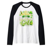 St Patricks Day Birthday Girl Born On Saint Paddys Women Camiseta Manga Raglan