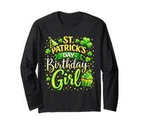 St Patricks Day Birthday Girl Born On Saint Paddys Women Manga Larga