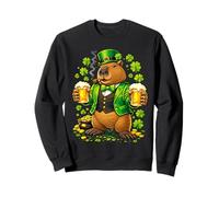 St Patricks Day Capybara Leprechaun Beer Shamrock Drinking Sudadera
