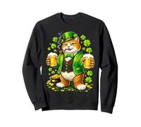St Patricks Day Cat Leprechaun Hat Beer Shamrock Drinking Sudadera
