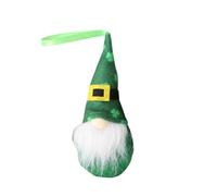 St Patricks Day Decoración de trébol de tres hojas decoración de 30 cm figura irlandesa amuleto de la suerte hecha a mano de peluche duende muñeca verde trébol verde accesorios para el hogar