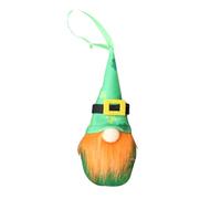 St Patricks Day Decoración de trébol de tres hojas decoración de 30 cm figura irlandesa amuleto de la suerte hecha a mano de peluche duende muñeca verde trébol verde accesorios para el hogar