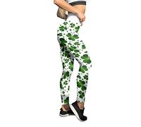St Patrick's Day Disfraz Mujer Luck Pants for Yoga Good Print Pants Damen Pilates Green Leggings Running Paddystripes Pants, Blanco, L